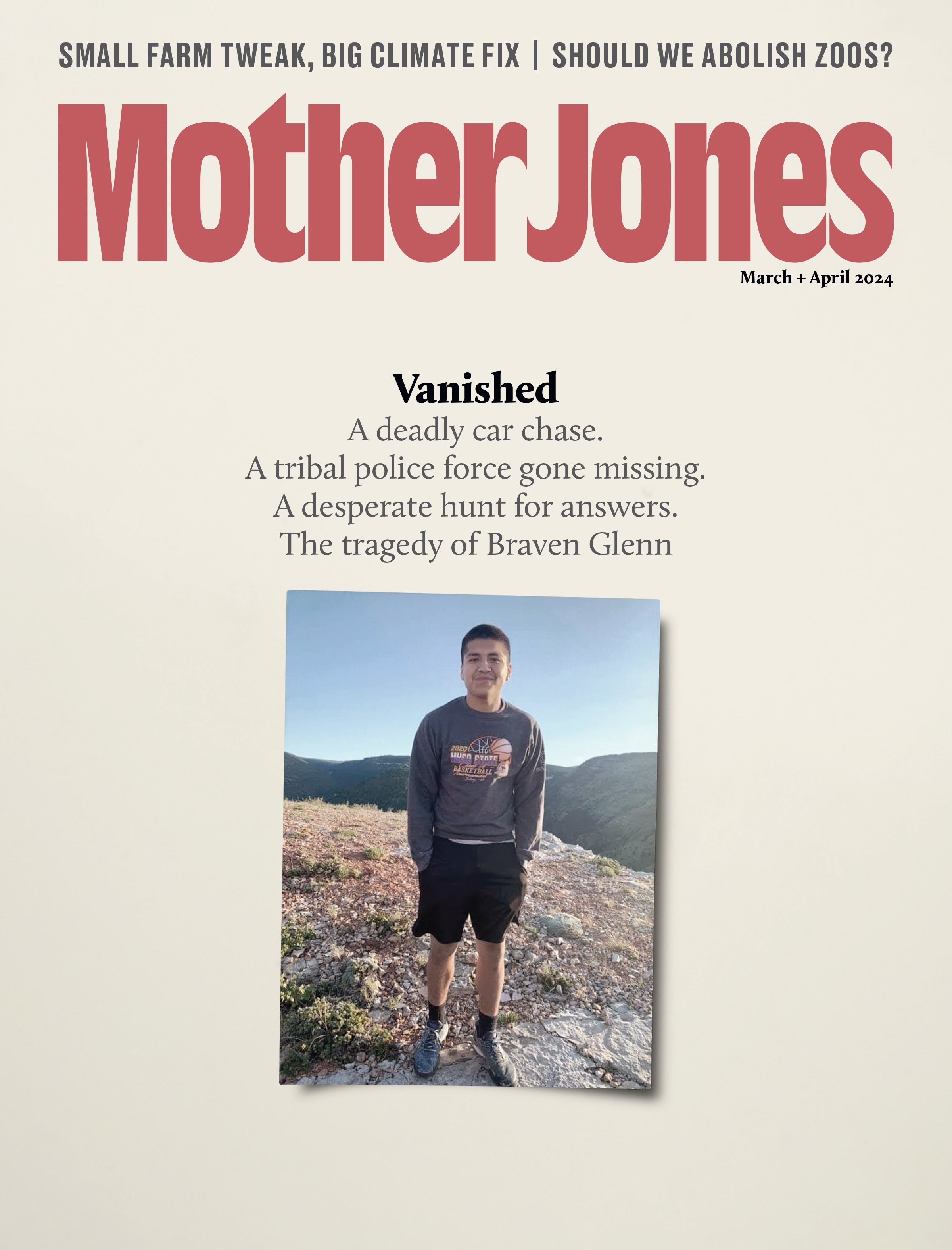 Mother Jones Magazine Cover : January + February 2024