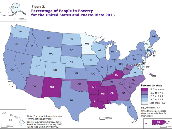 Wealth distribution and the poverty line in america