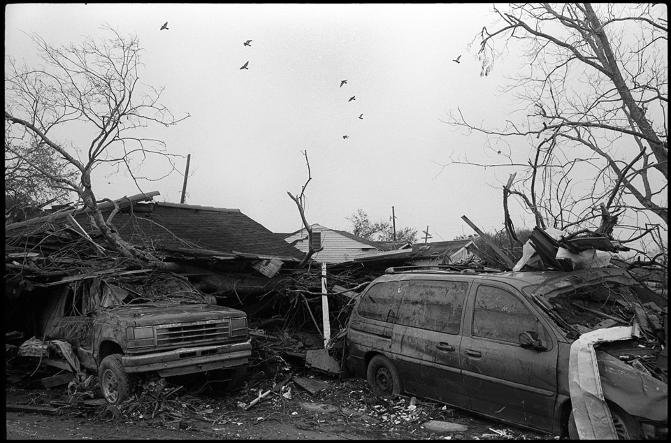 lower 9th ward after hurricane katrina - destroyed cars