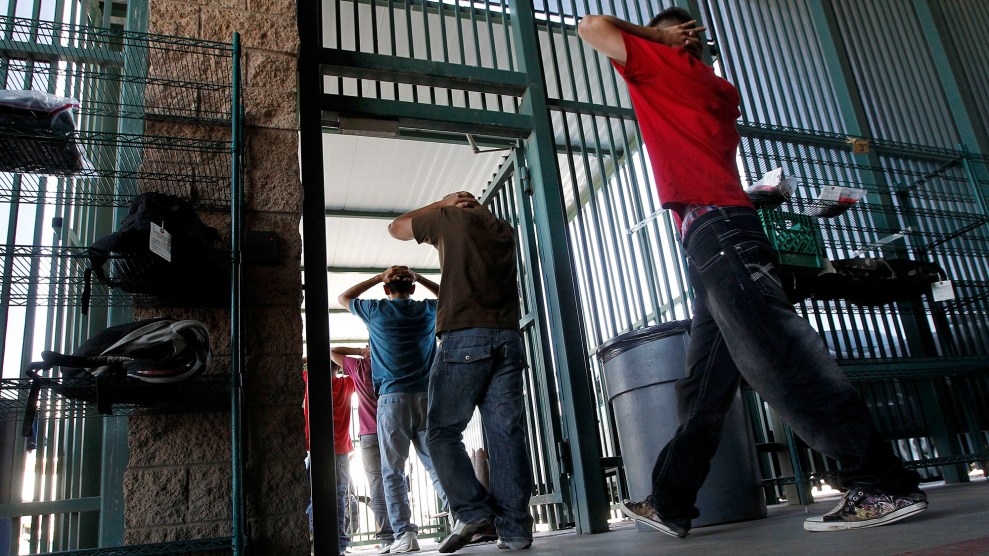 Immigrants who crossed the border illegally are processed at Border Patrol headquarters in Tucson, Arizona, in 2012.