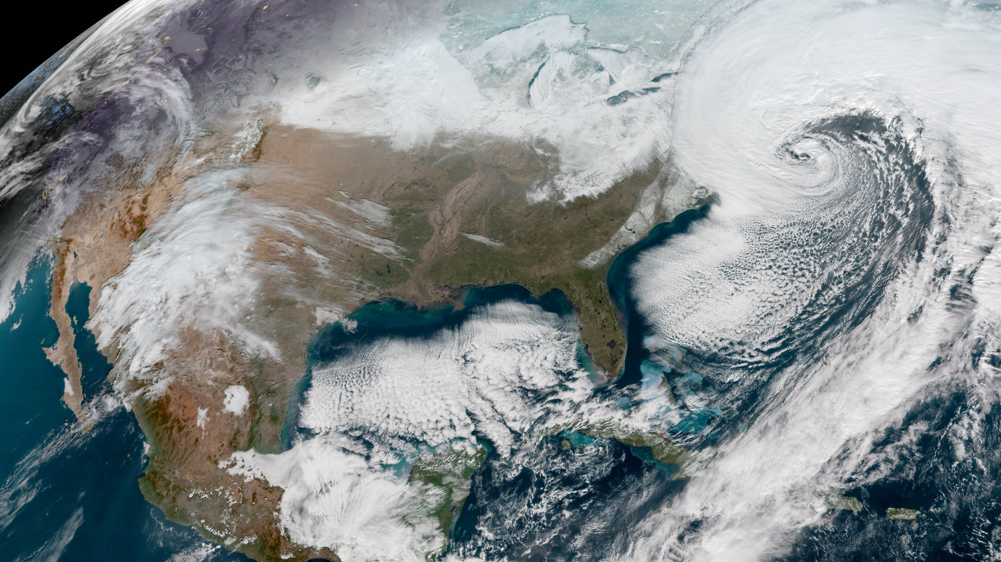 Extraordinary Satellite Photos of the Bomb Cyclone Slamming the East