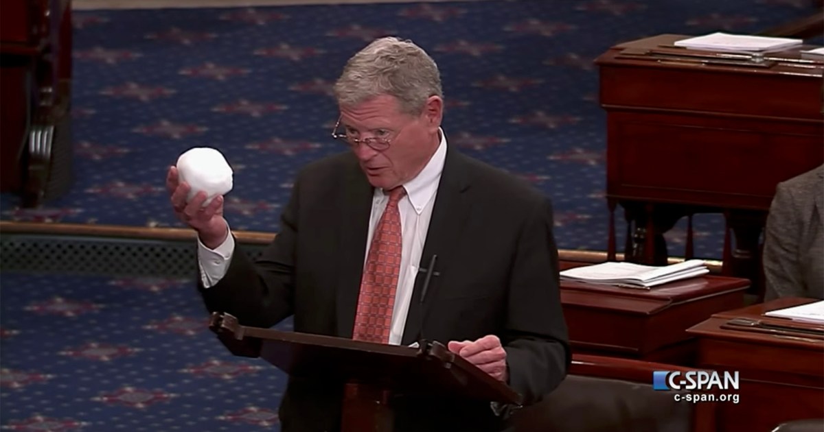 3 Years Ago, We All Laughed at James Inhofe's Snowball. The Joke Was on Us.  – Mother Jones