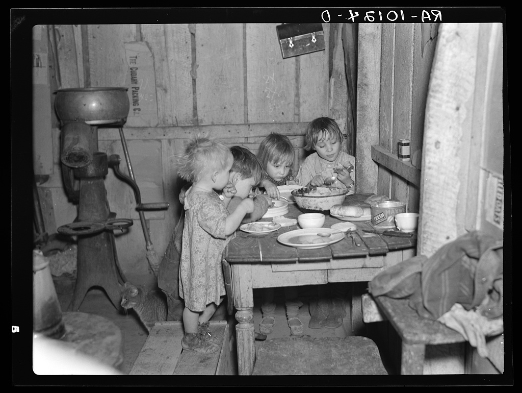 Depression Era Xmas Dinner Iowa 1936-Historic Christmas Photo Print Smithfield