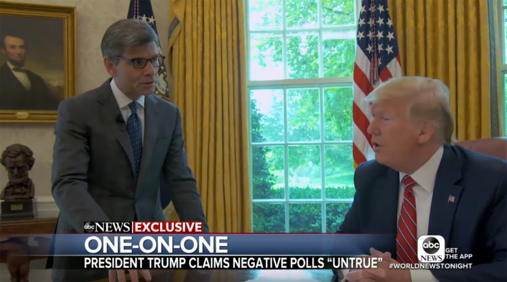 Image result for trump and stephanopoulos interview