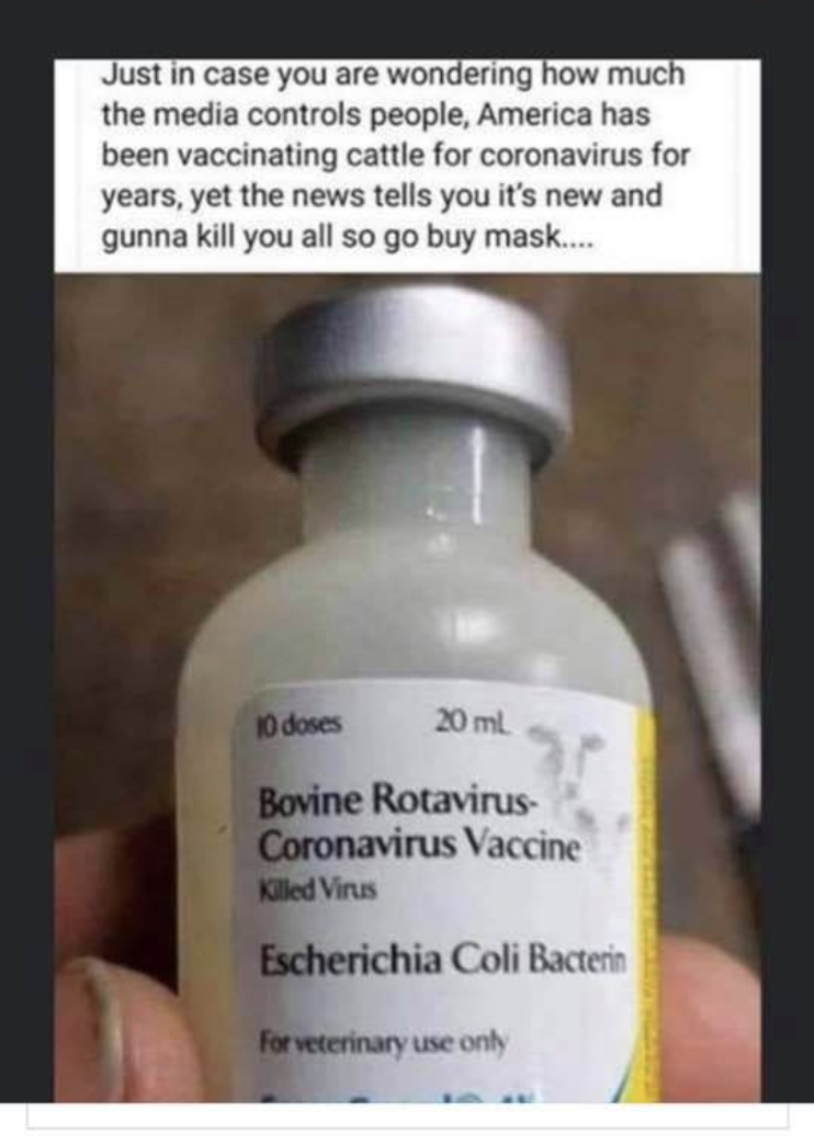 Another Day Another Meme To Debunk Vaccines For The Bovine