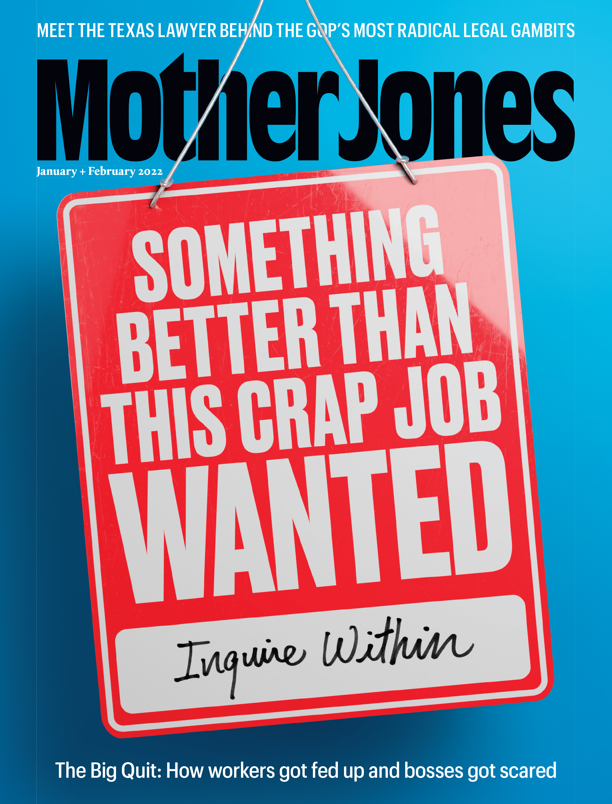 Mother Jones Magazine Cover : January + February 2022