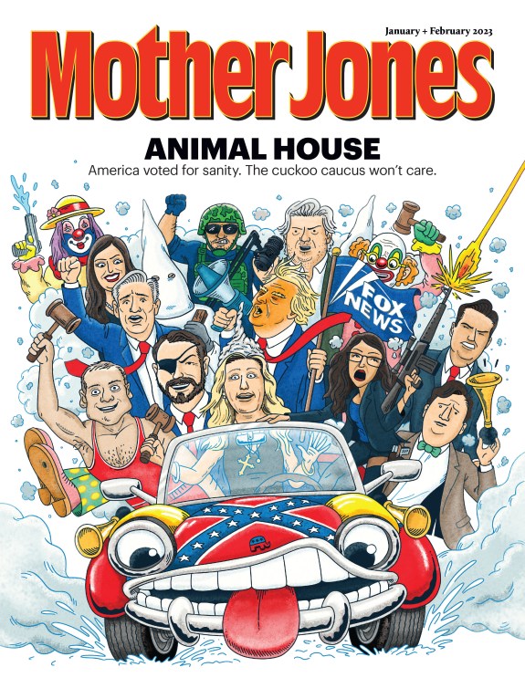 Mother Jones Magazine Cover : January + February 2023