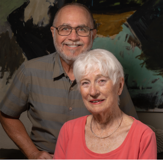 A photograph of Judy Wade and Bill Baker.