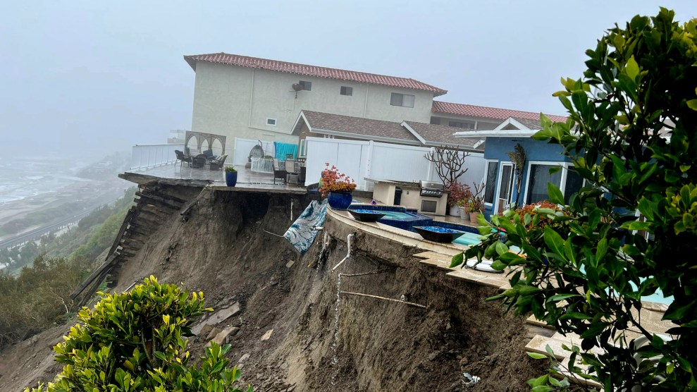 A cliffside home in California is at risk of collapsing due to a mudslide