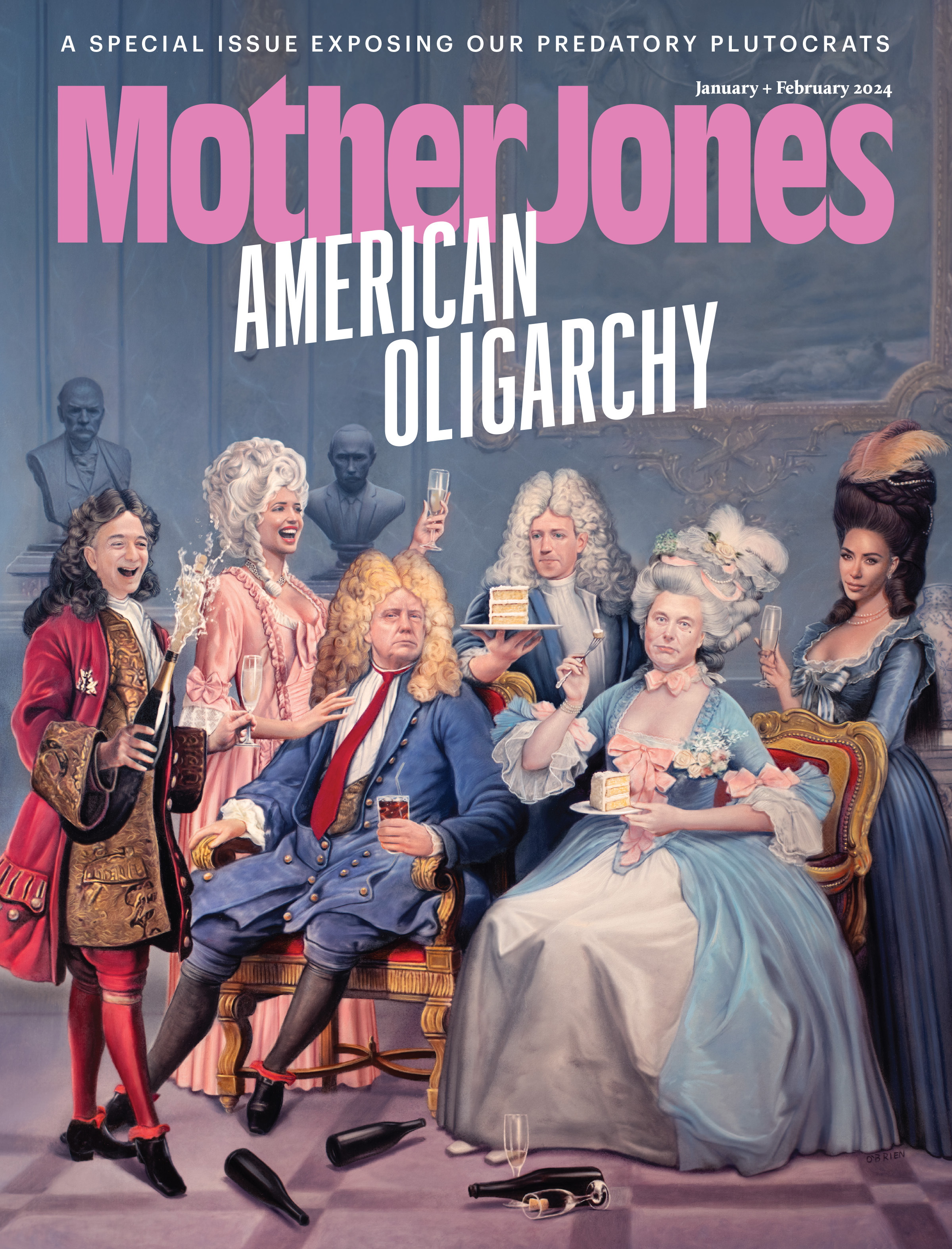 Mother Jones Magazine Cover : January + February 2024