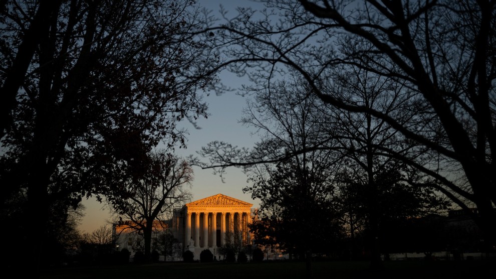 A view of the U.S. Supreme Court, in Washington, D.C, surrounded by trees