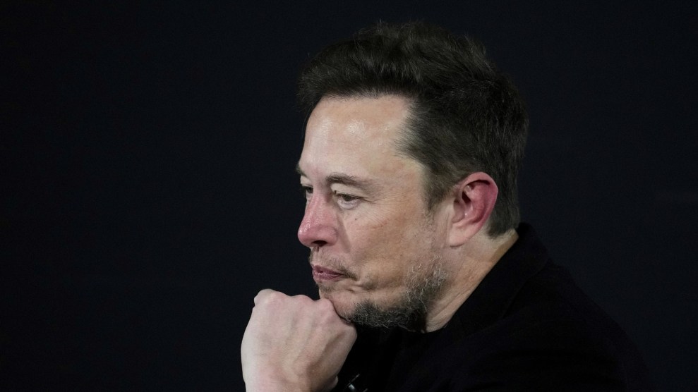 Elon Musk, CEO of Tesla and SpaceX during an 'in-conversation' event with Prime Minister Rishi Sunak in central London.
