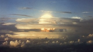 Color photo of nuclear explosion.