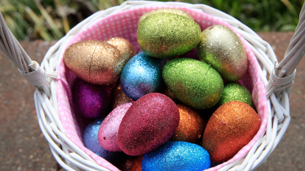 A basket of easter eggs