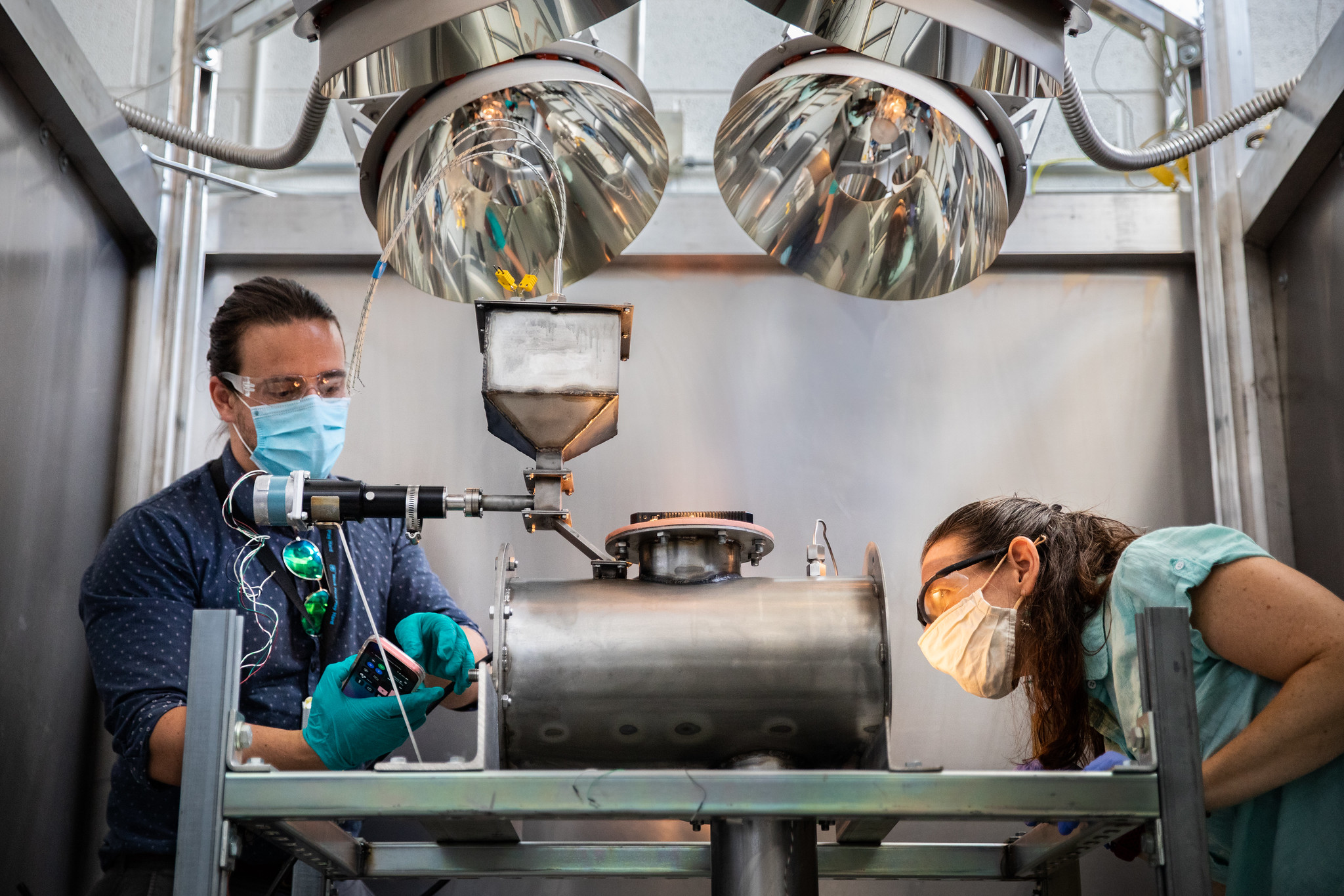 Researchers work inside Sandia Labs.