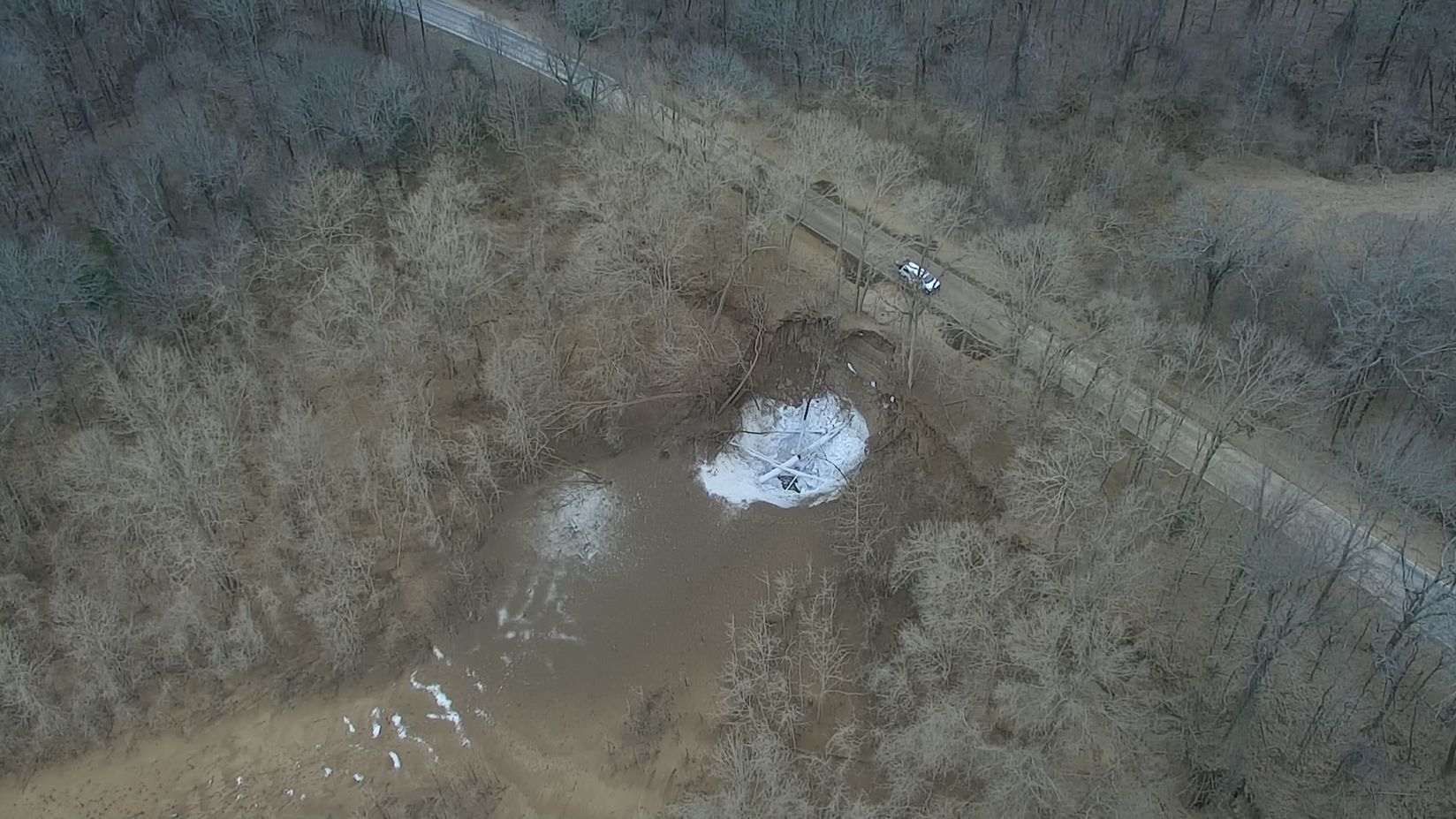 Aerial photo of a pipeline leak in Mississippi.