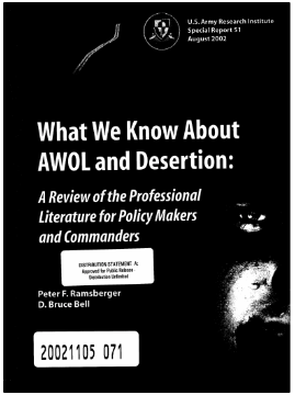 A 2002 report by US Army Researchers on deserters