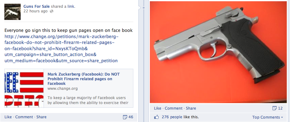 Guns for Sale on Facebook