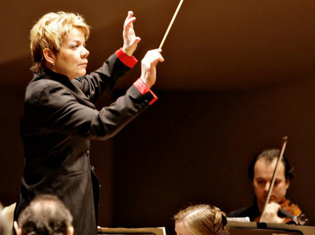 Marin Alsop, music director of the Baltimore Symphony, is the only female conductor of a major US orchestra.