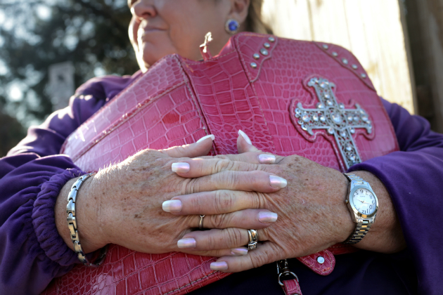 Woman holds Bible